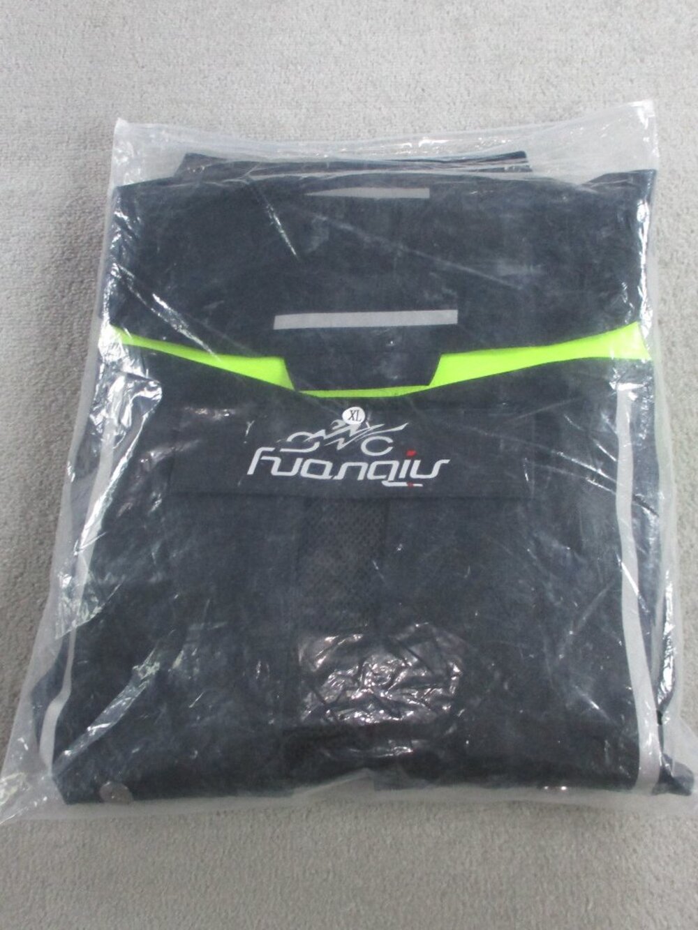 Mens Protective Motorcycle Air Bag Vest Size XL Black Green Safety Reflective - Picture 2 of 6